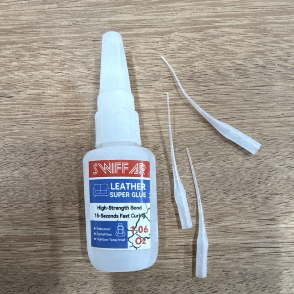 SWIFFAR‎ Leather Super Glue Clear Finish 15-Second Fast Cure 1.06 oz X004QZZPAV